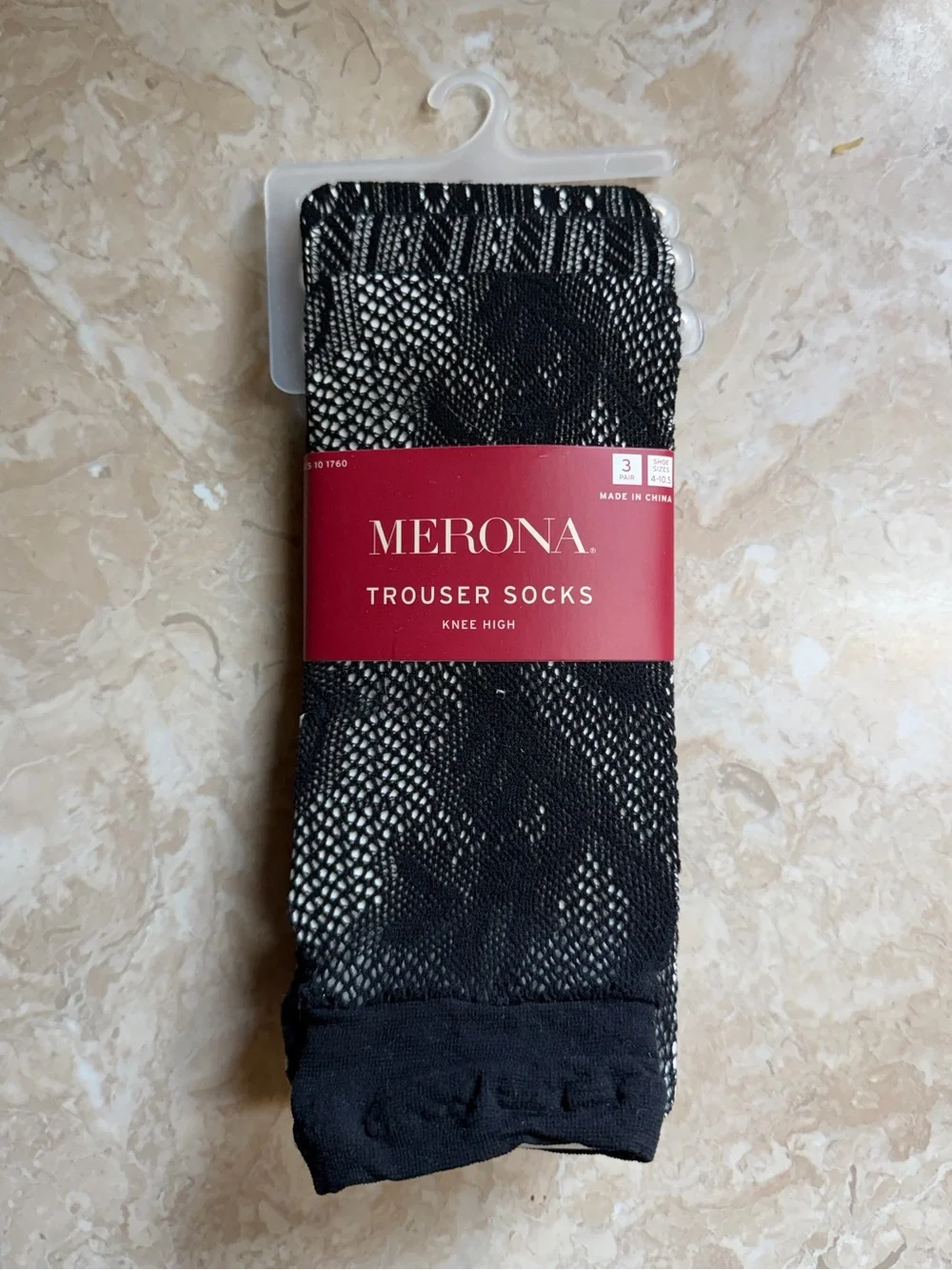 Merona 3 Pair Pack Knee High Trouser Socks Set Black Patterned New with Tag